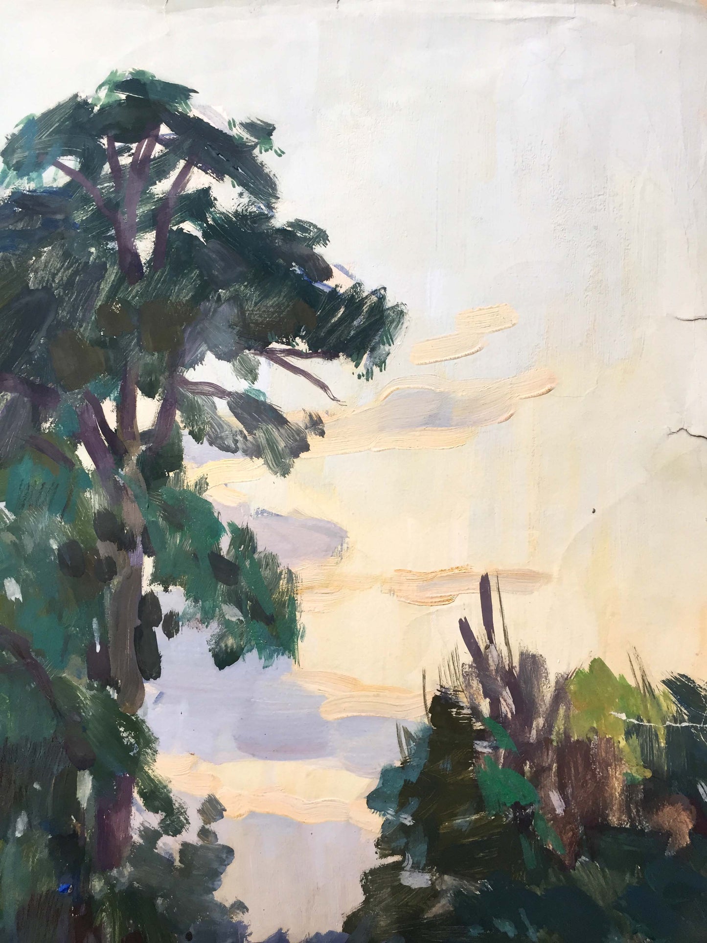 Gouache painting It's getting dark Chernikov Vladimir Mikhailovich