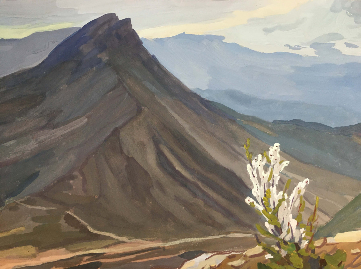 Gouache painting Mountain spire Vladimir Chernikov