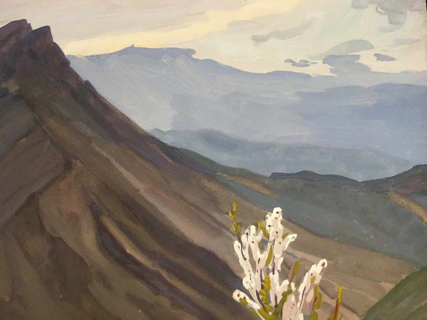 Gouache painting Mountain spire Vladimir Chernikov