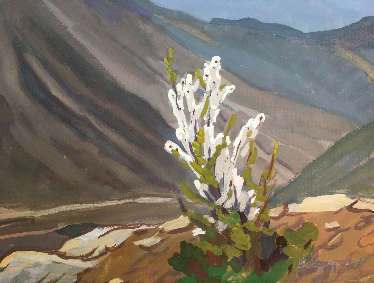 Gouache painting Mountain spire Vladimir Chernikov