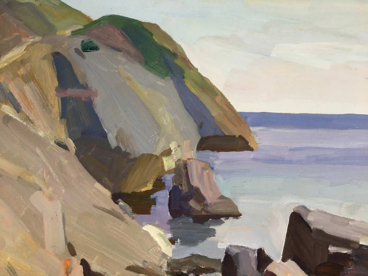 Gouache painting Rocky shore Chernikov Vladimir Mikhailovich
