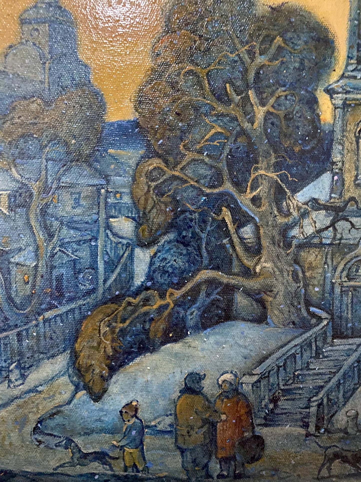 Winter Landscape with Church: Oleg Litvinov's Oil Painting