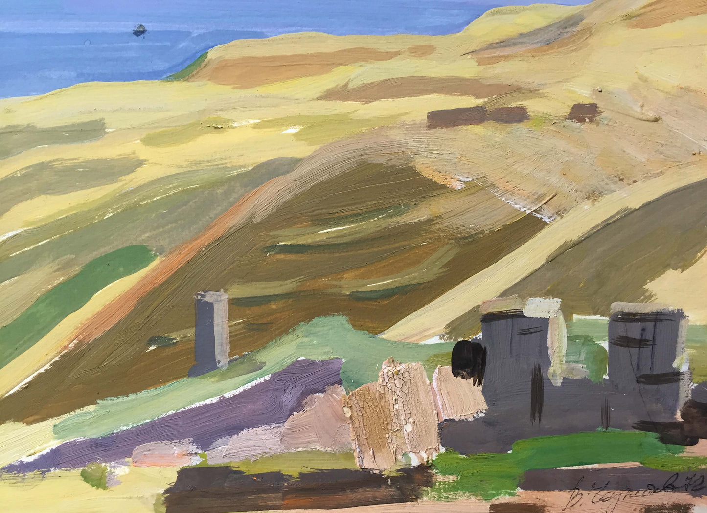 Gouache painting In the mountains Chernikov Vladimir Mikhailovich