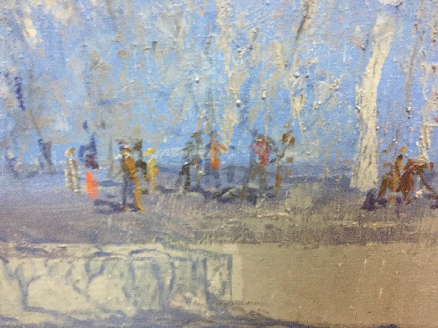 Alexey Fedorovich Vlasov's oil artwork portrays a spring with blue colors