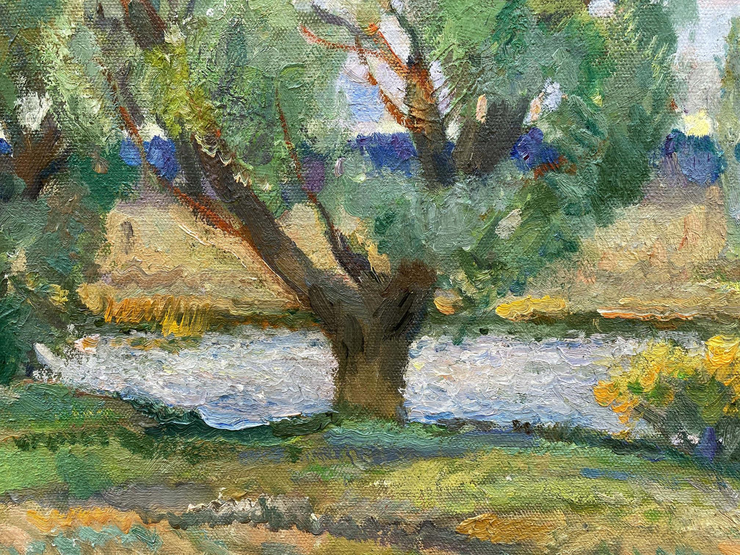 Oil painting Small lake in the forest Alexander Mynka