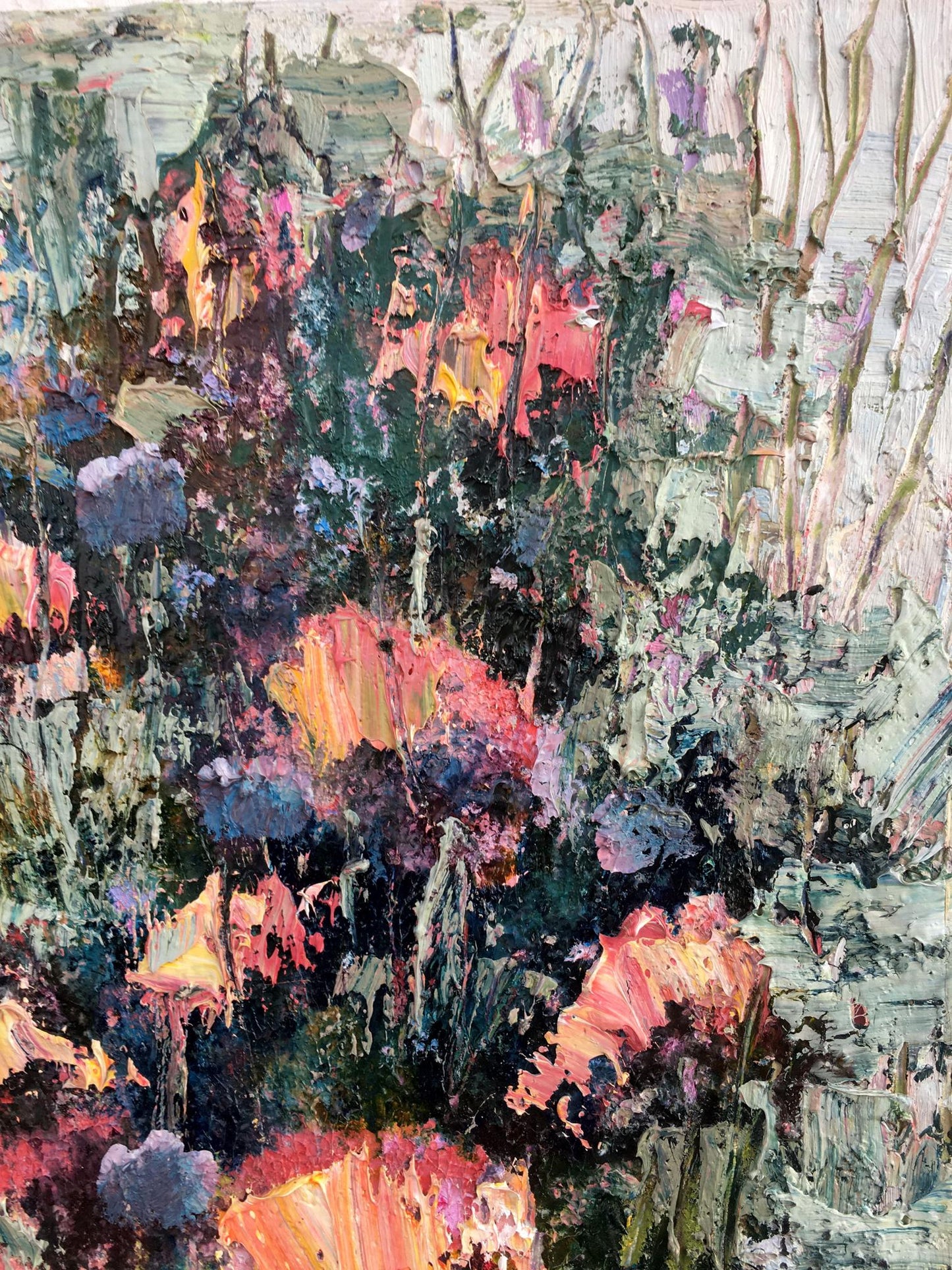 Abstract oil painting Wild tulips Flowers still life Mazur Vladimir