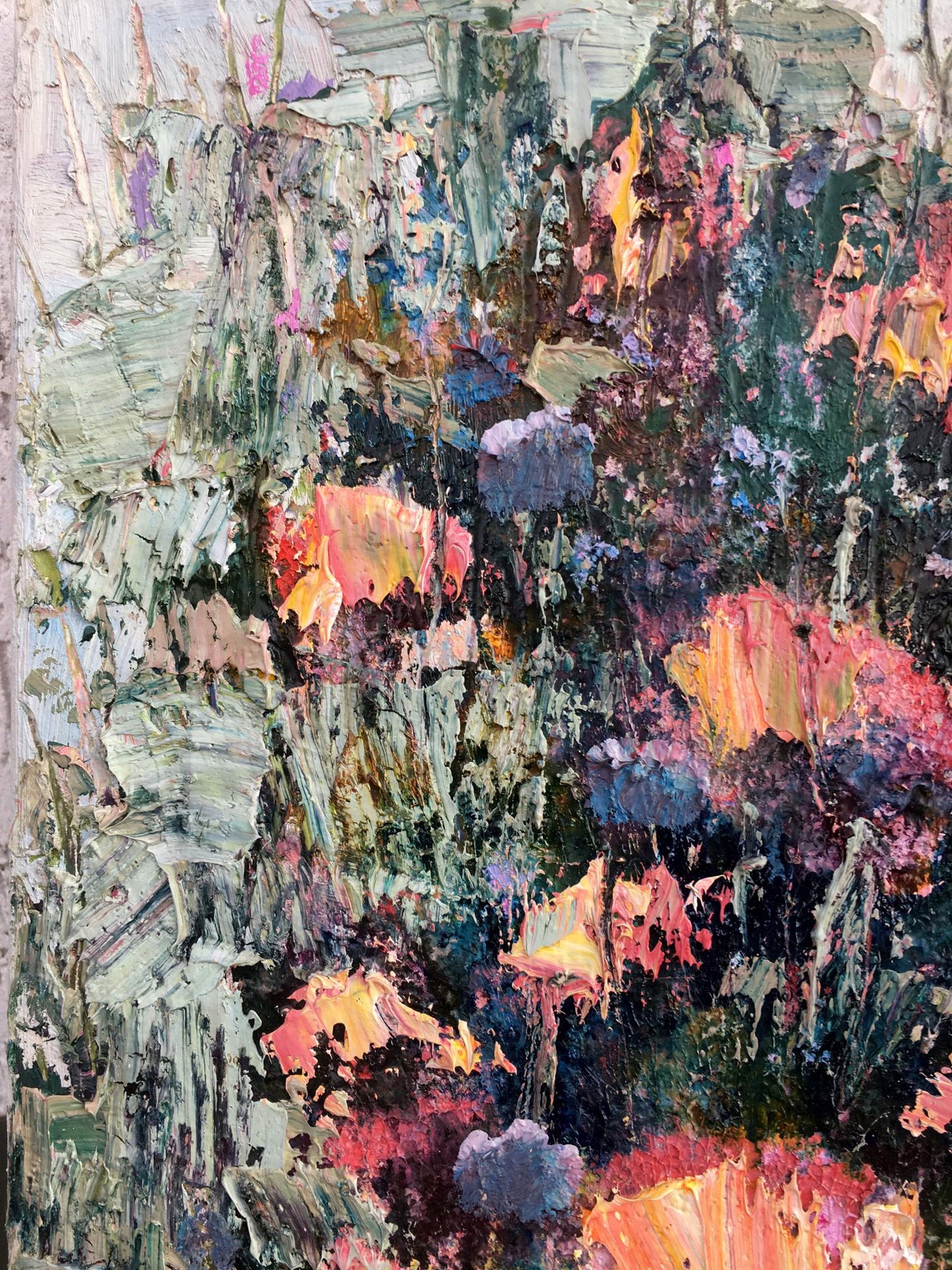 Abstract oil painting Wild tulips Floral still life Mazur Vladimir