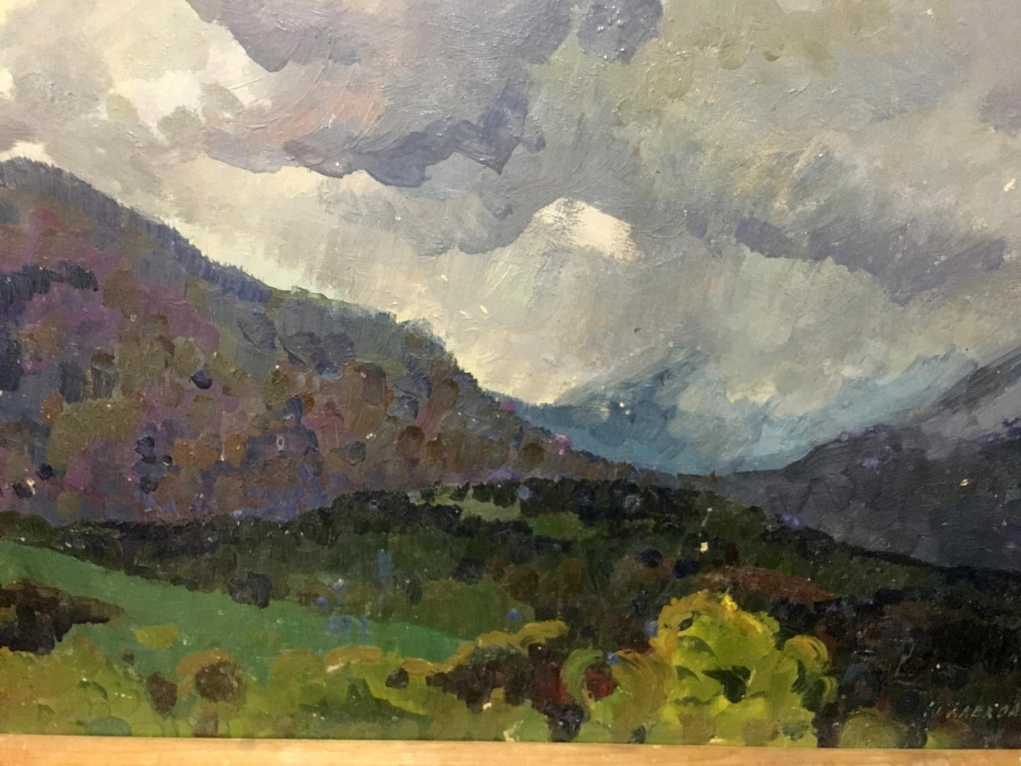 Oil painting Rain in the mountains Aleksandrochkin Yuri Mikhailovich