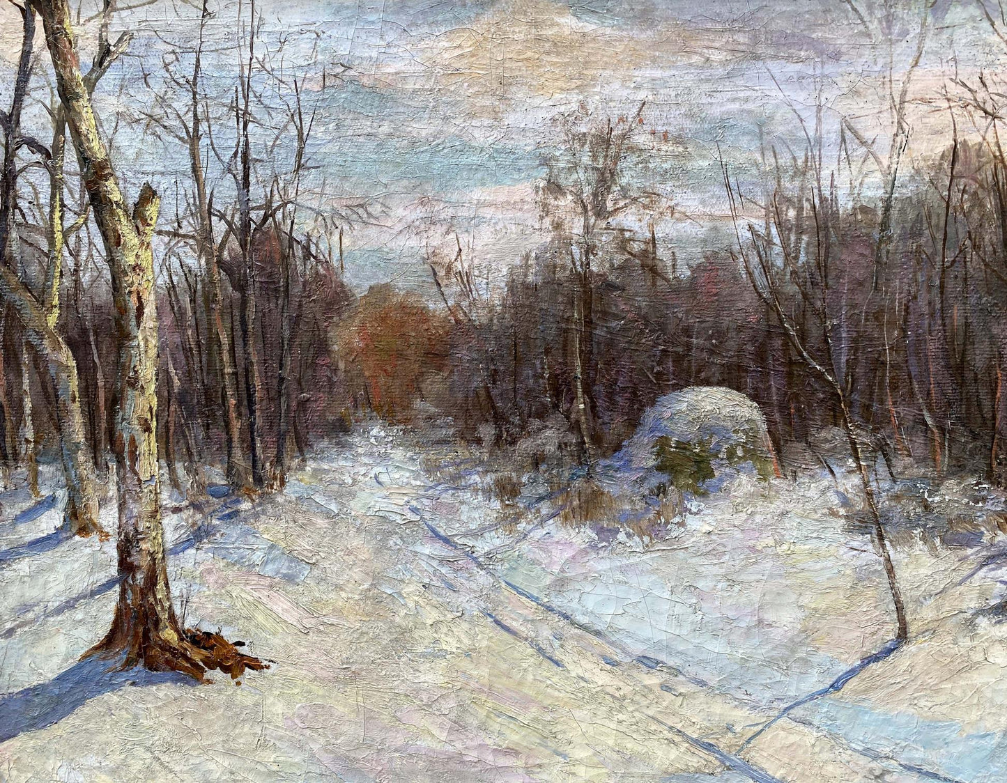 oil winter landscape