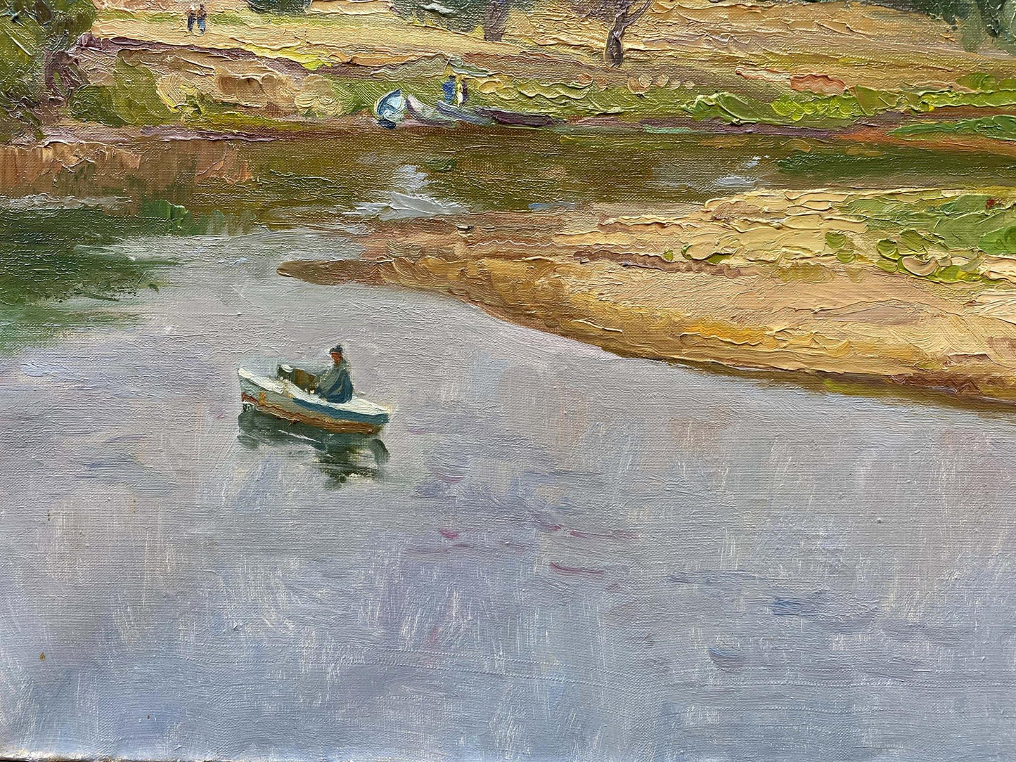 Oil painting River landscape Unknown artist