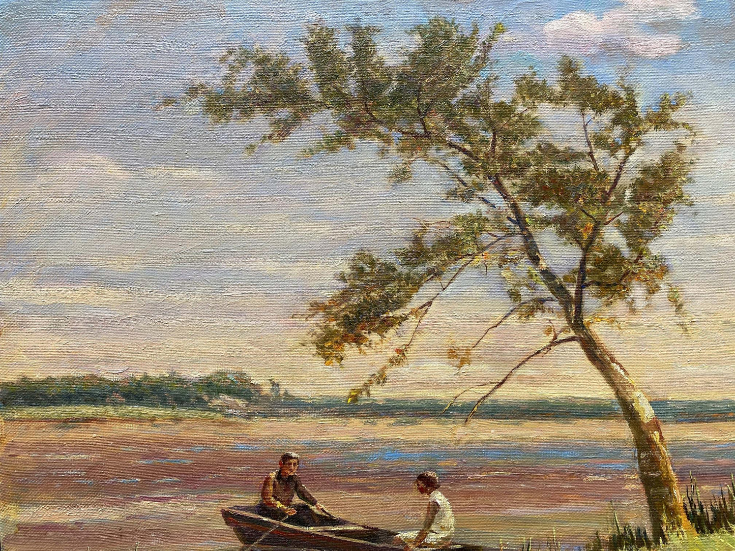 Oil painting Romantic evening Les Vladimir Stepanovich