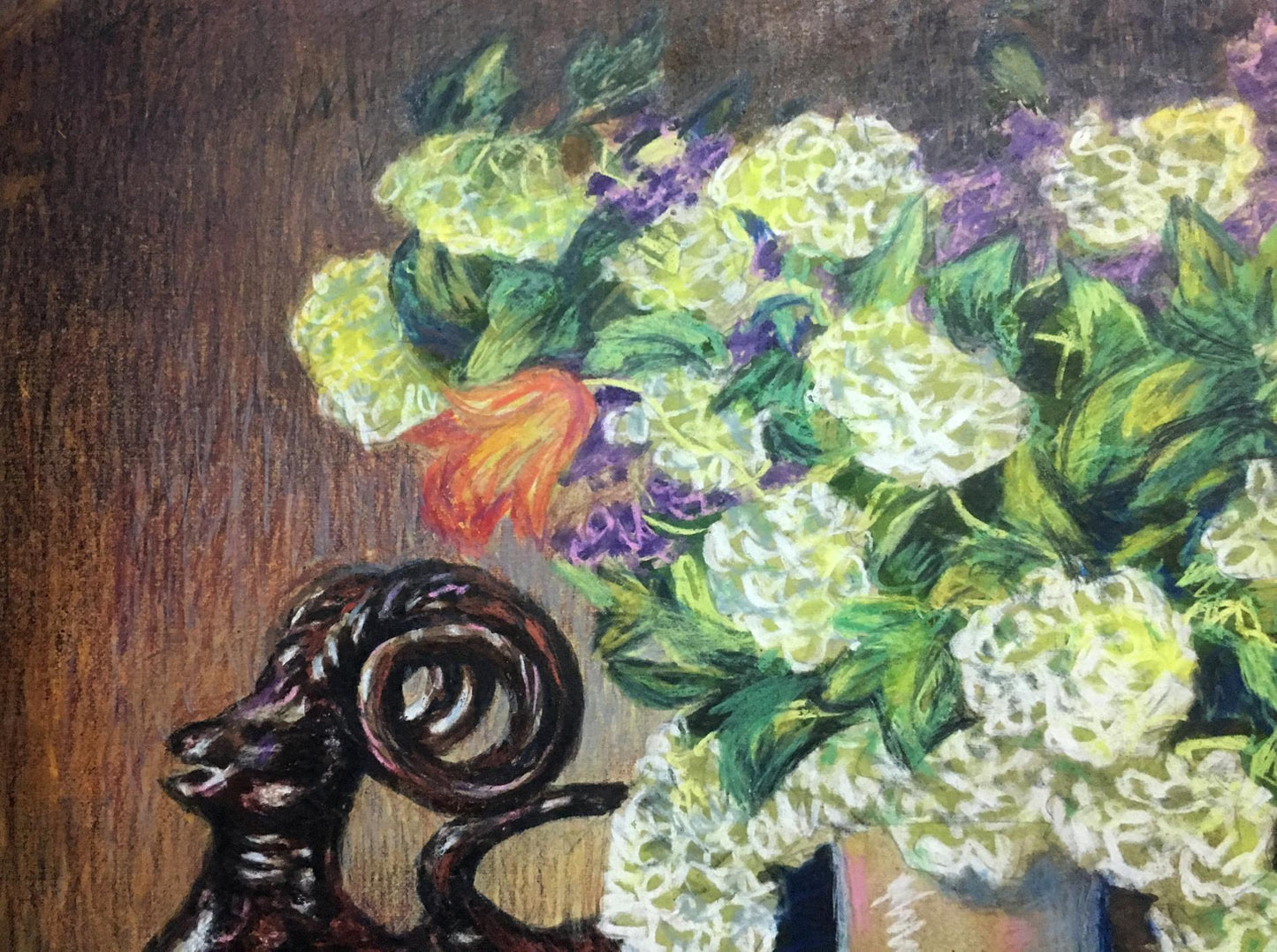 Pencils painting Still life with a figure Alexander Georgievich Cherkass