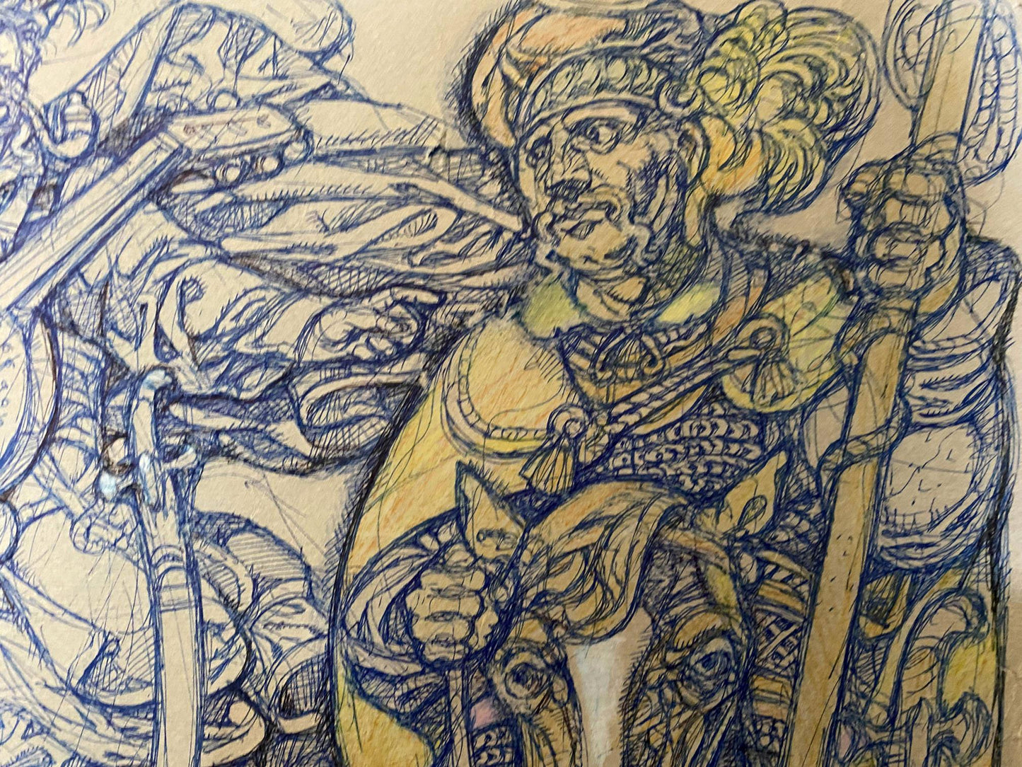 Colored ink painting Cossacks Litvinov Oleg Arkad'yevich