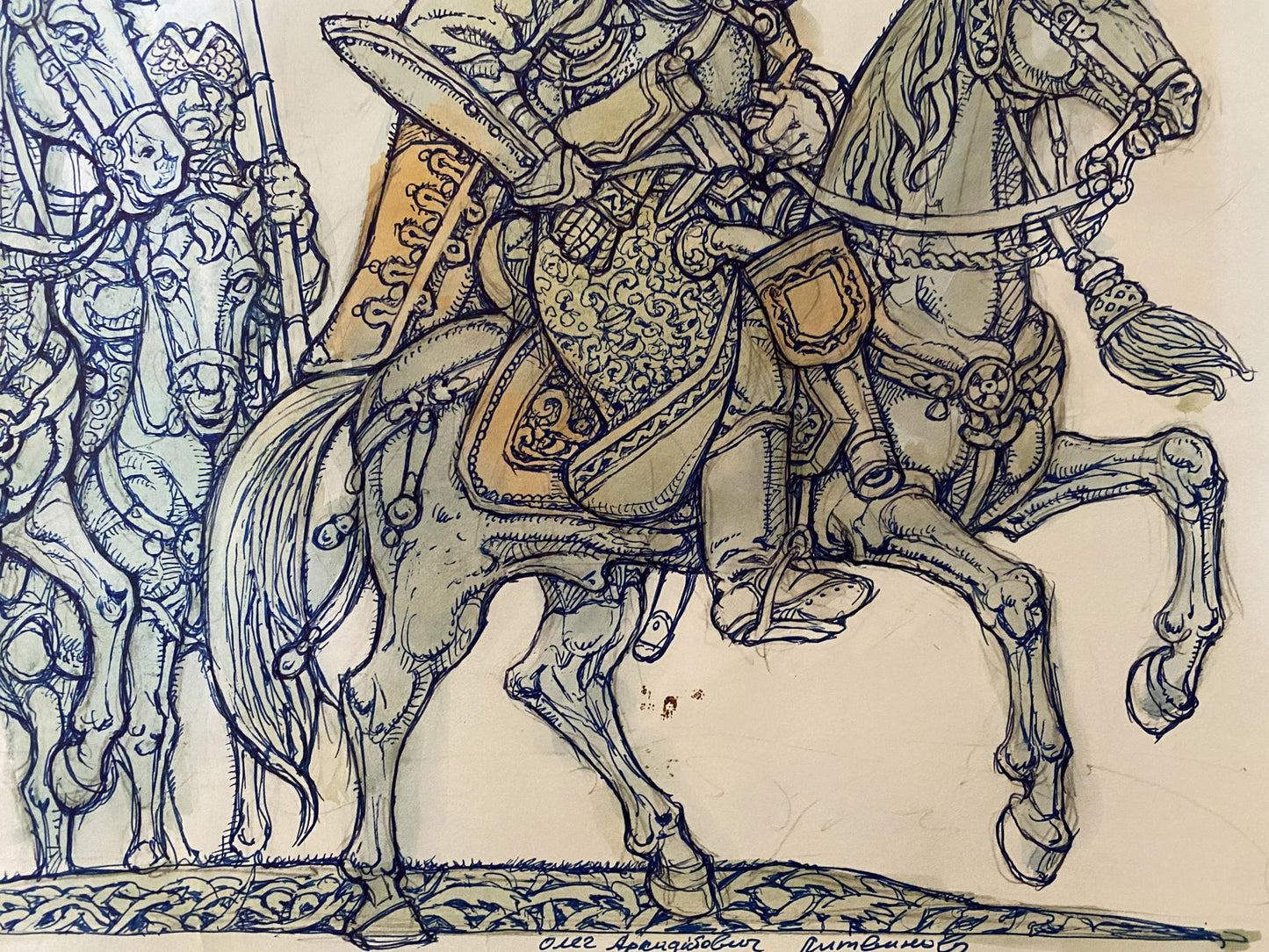 ink painting horses