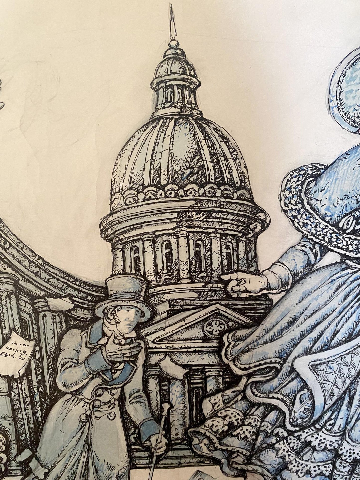 Ink painting Gogol and St. Petersburg Tales Oleg Litvinov