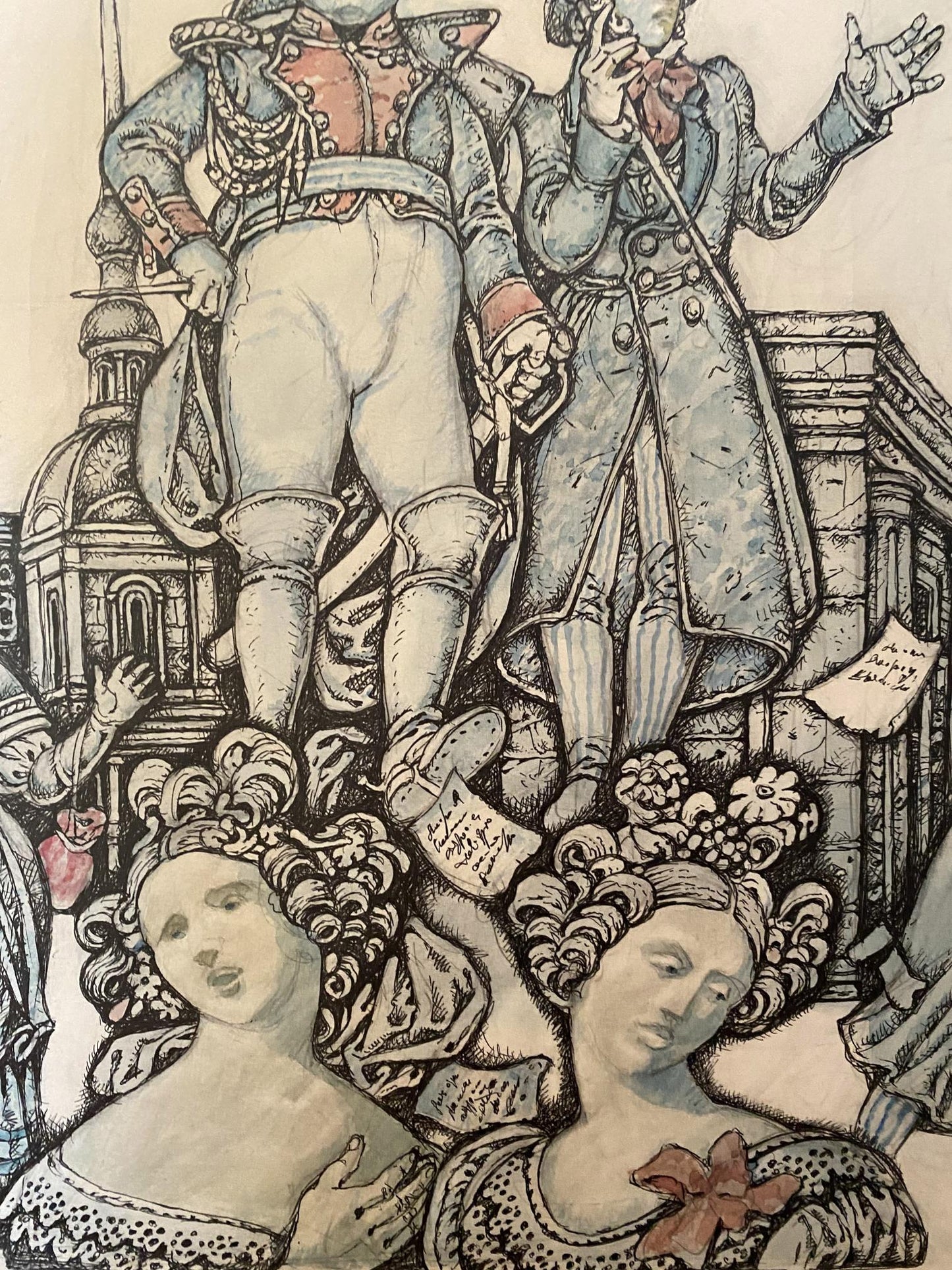 Ink painting Gogol and St. Petersburg Tales Oleg Litvinov