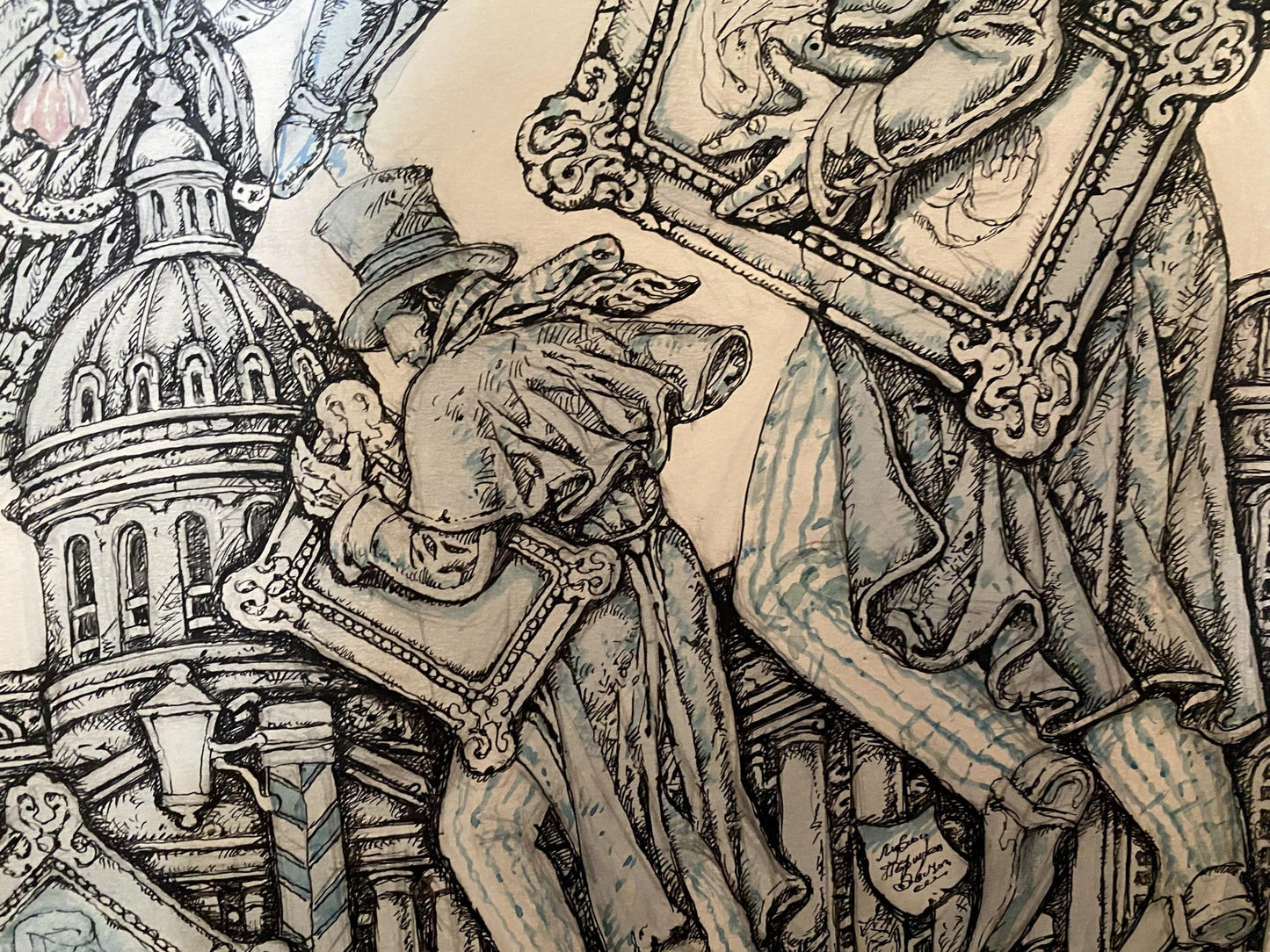 Ink painting Gogol's Urban Chronicles Oleg Litvinov