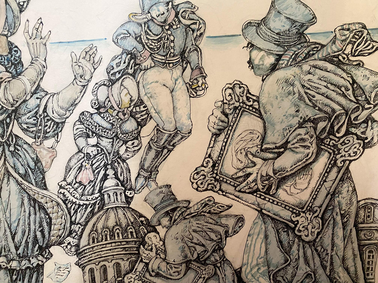 Ink painting Gogol's Urban Chronicles Oleg Litvinov