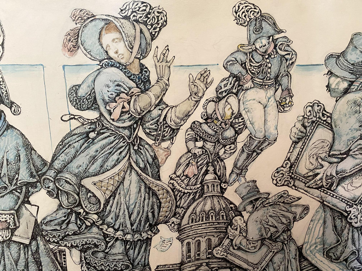 Ink painting Gogol's Urban Chronicles Oleg Litvinov