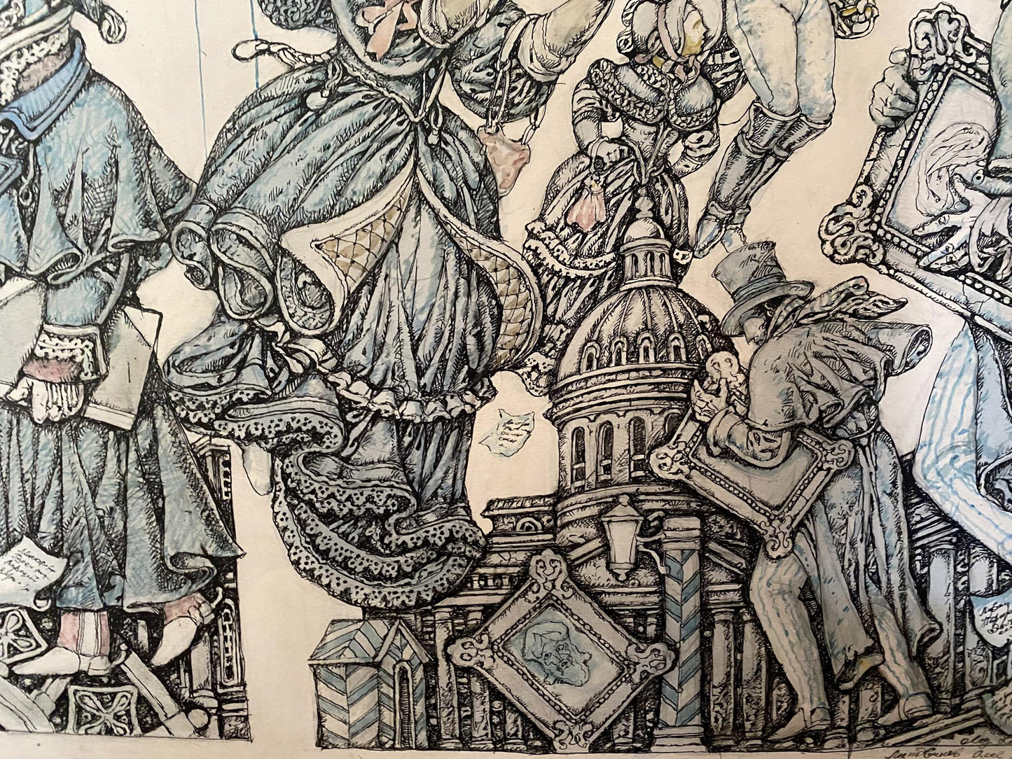 Ink painting Gogol's Urban Chronicles Oleg Litvinov