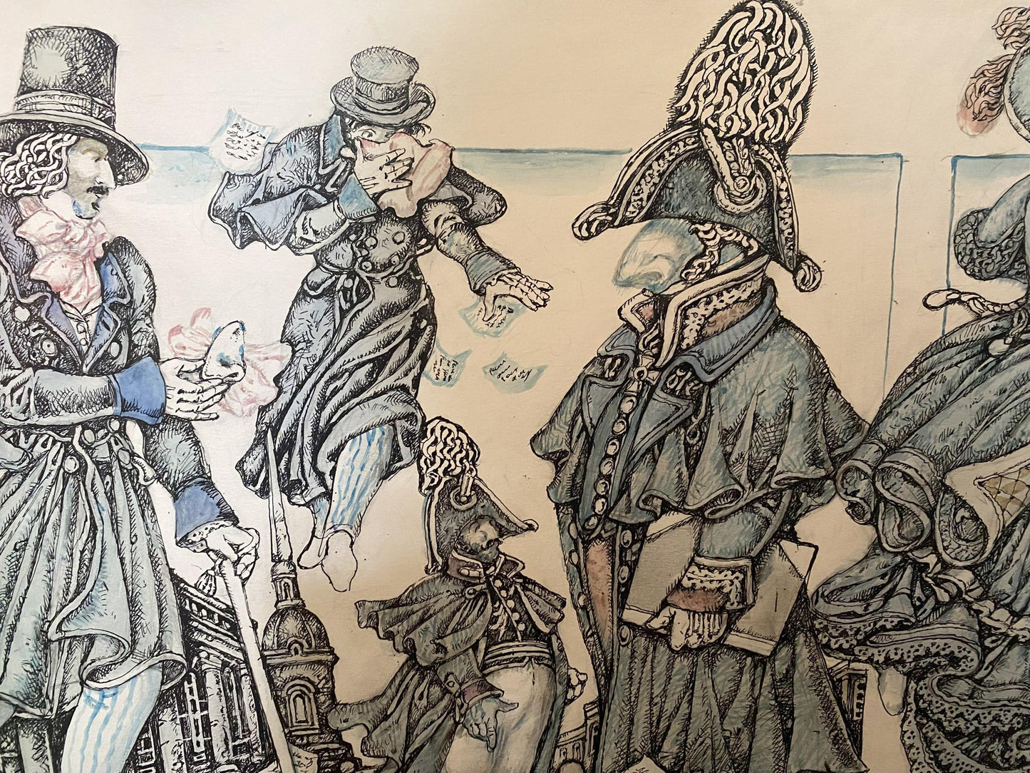 Ink painting Gogol's Urban Chronicles Oleg Litvinov