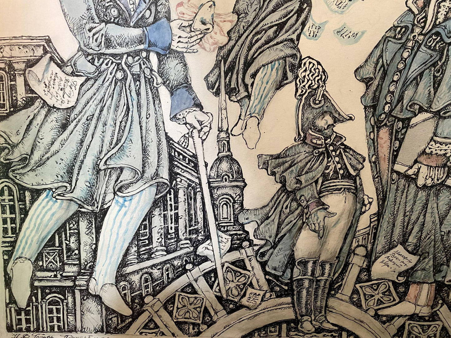 Ink painting Gogol's Urban Chronicles Oleg Litvinov