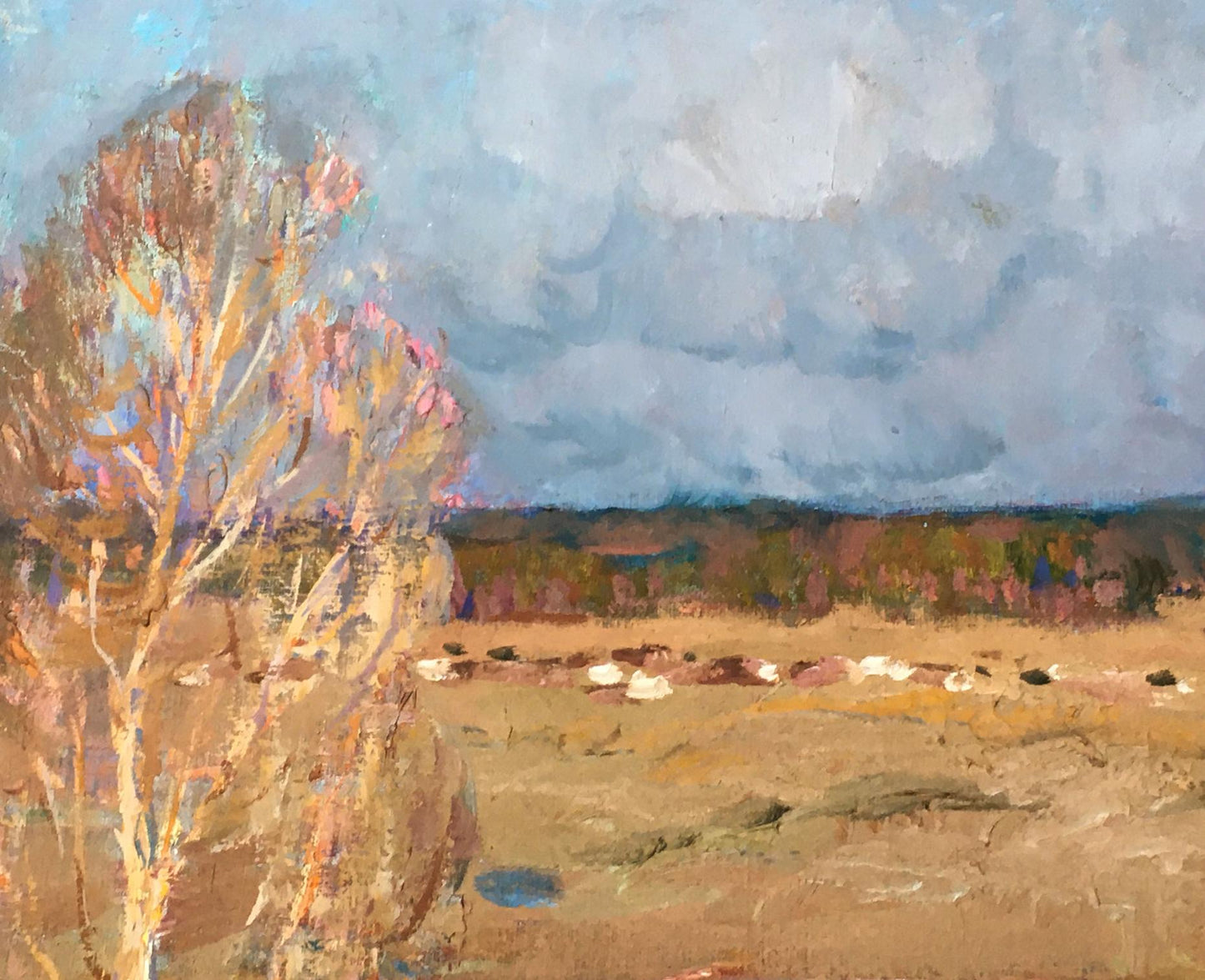 Oil painting By the evening Mynka Alexander Fedorovich