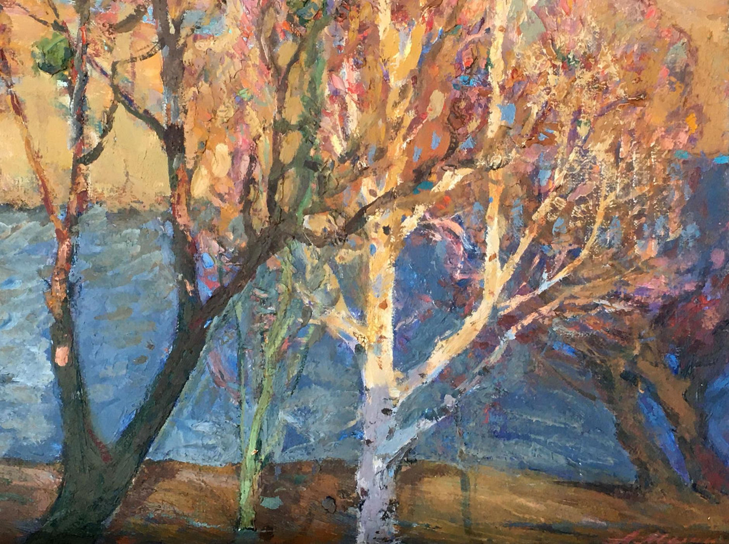 Oil painting By the evening Mynka Alexander Fedorovich