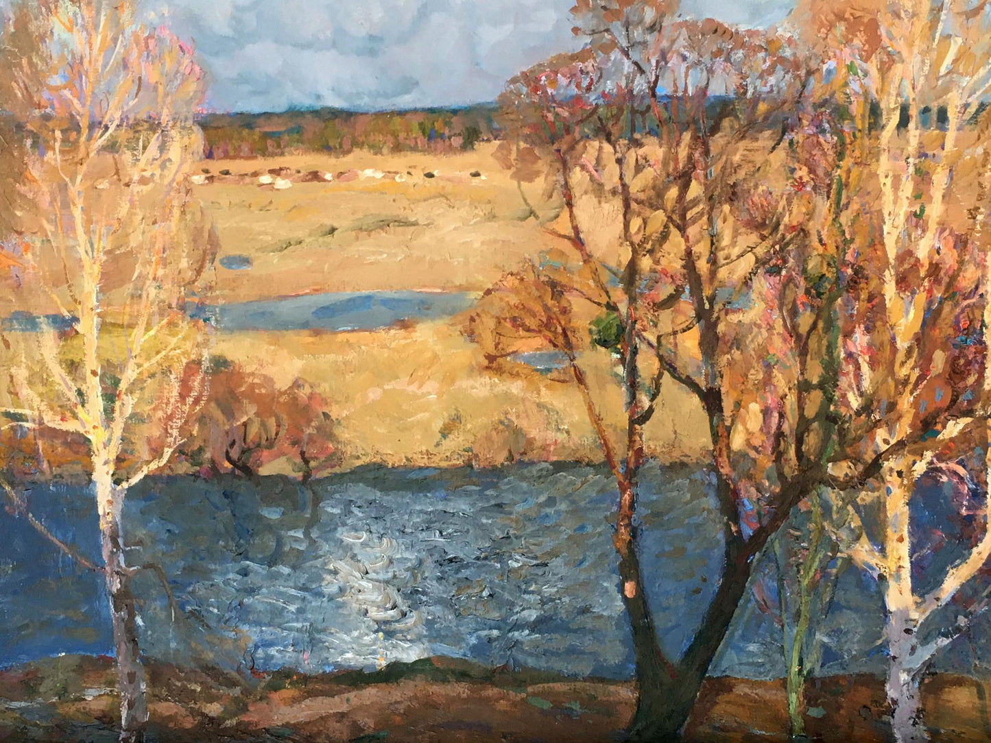 Oil painting By the evening Mynka Alexander Fedorovich