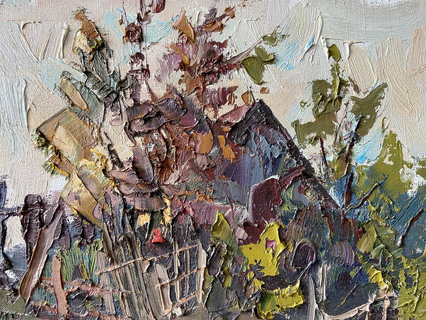 Oil painting Abandoned village Gaponchenko Ivan Ivanovich
