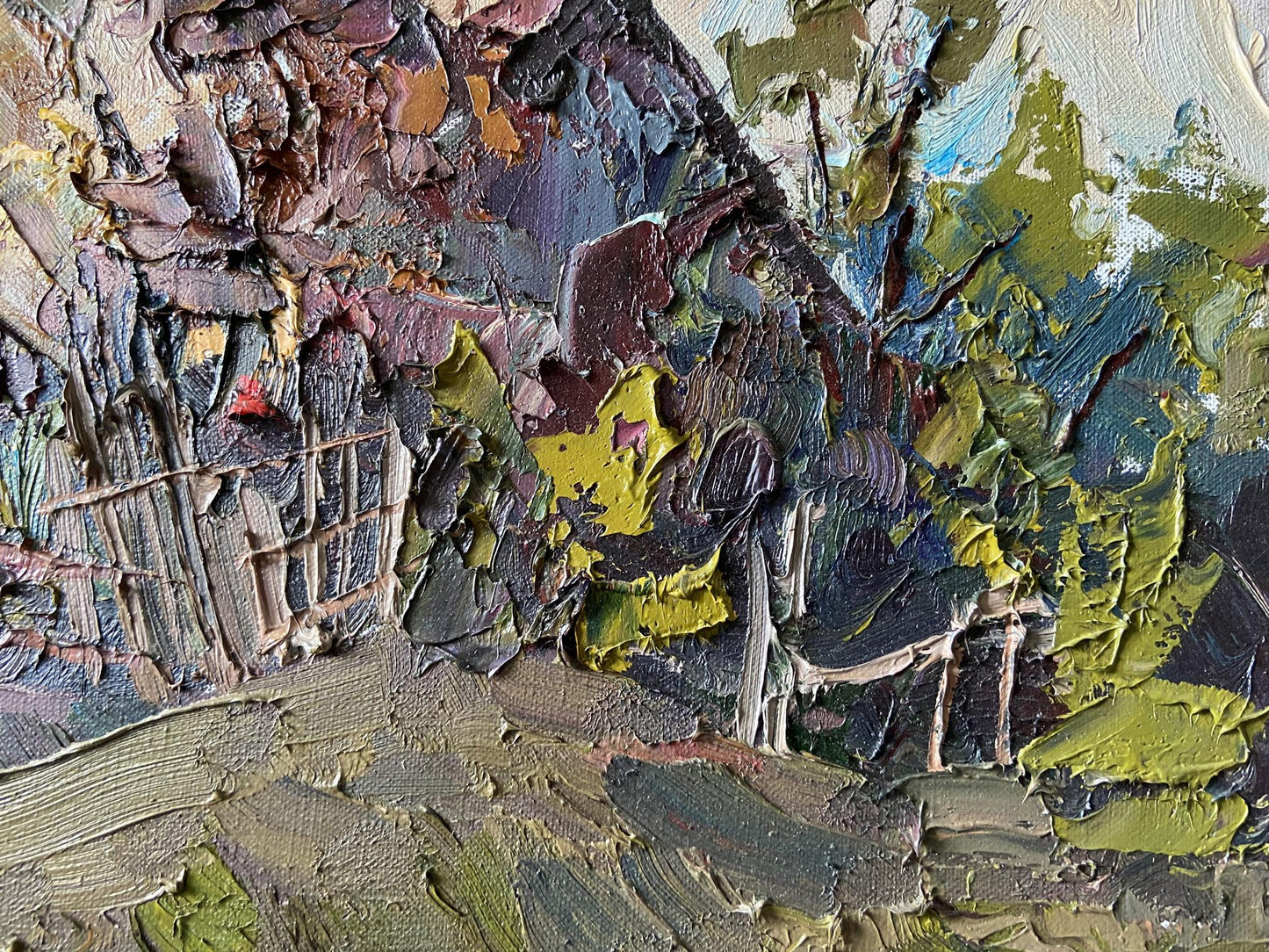 Oil painting Abandoned village Gaponchenko Ivan Ivanovich