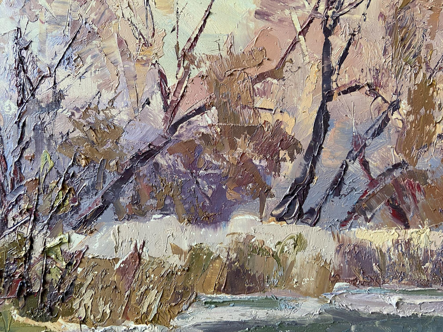 Oil painting Evening on the Vorskla river Gaponchenko Ivan Ivanovich
