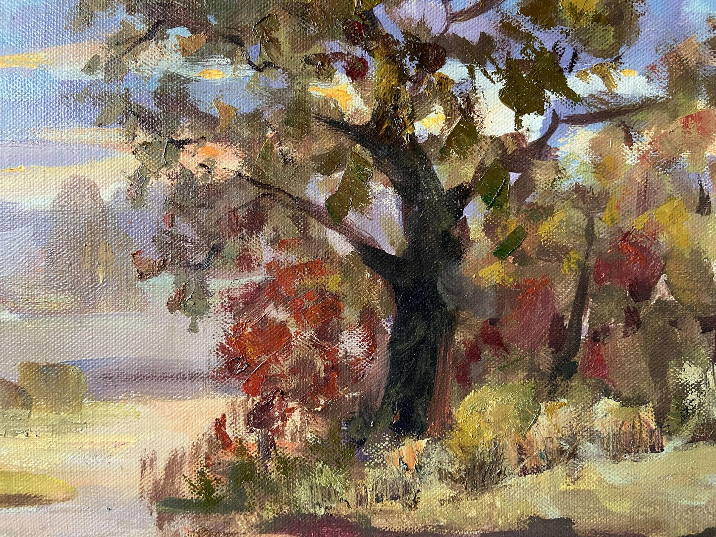 Oil painting Autumn evening Gaponchenko Ivan Ivanovich