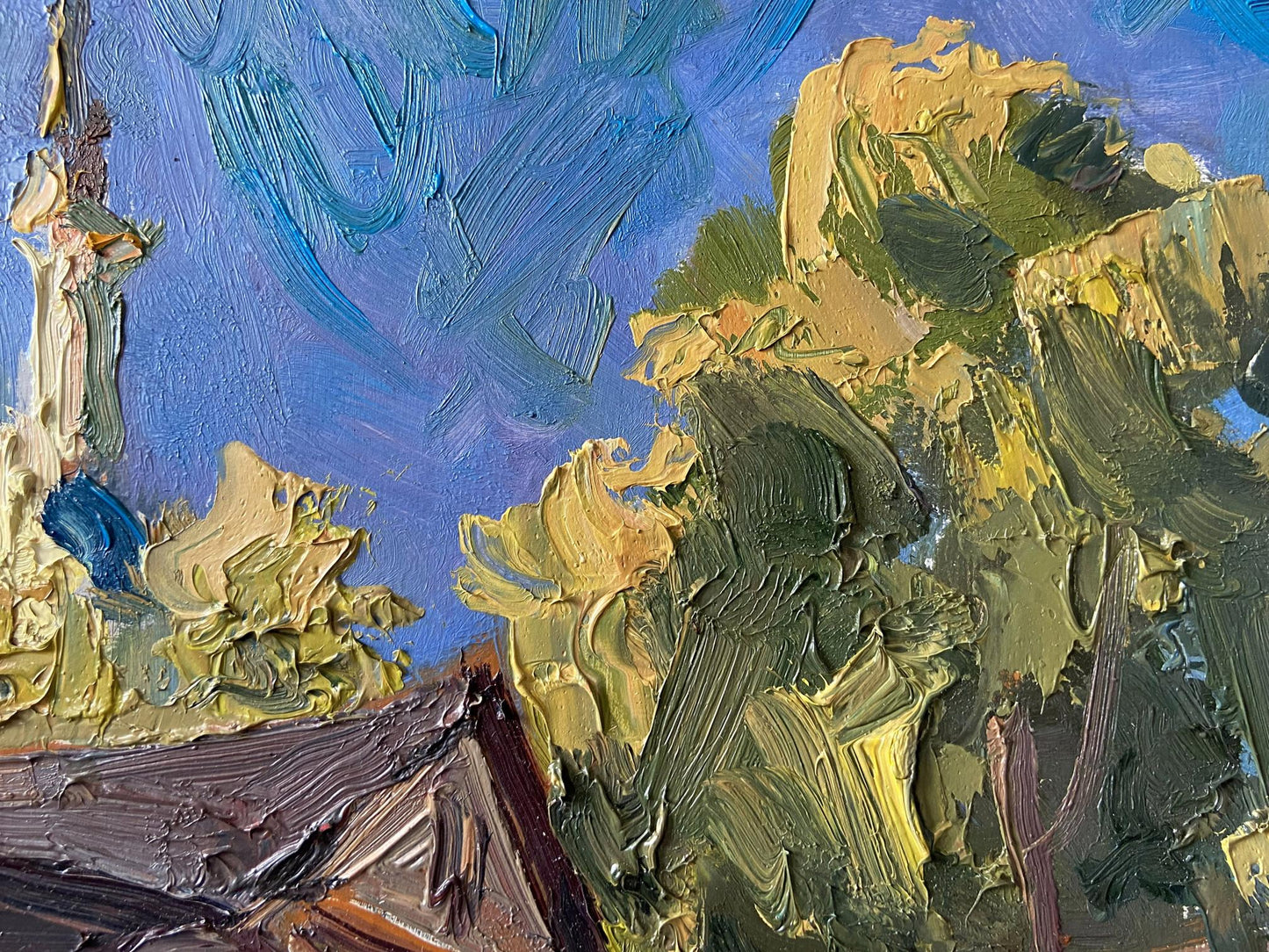 Oil painting Old courtyard Gaponchenko Ivan Ivanovich