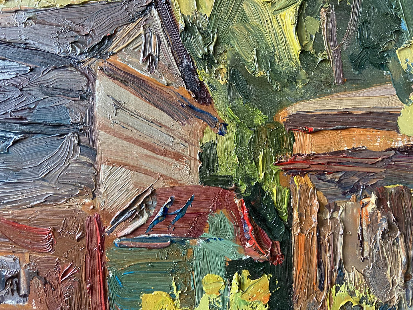 Oil painting Old courtyard Gaponchenko Ivan Ivanovich