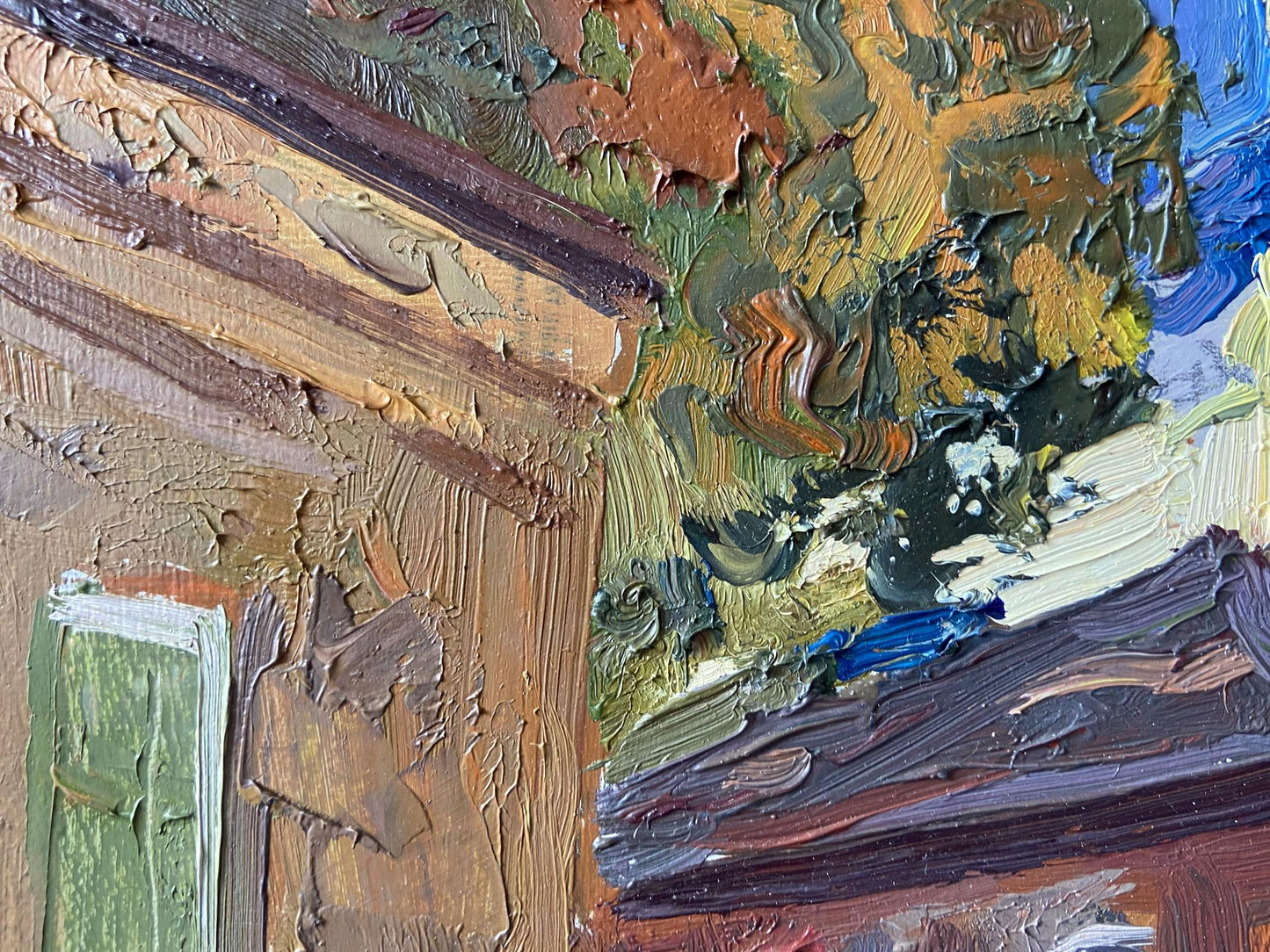 Oil painting Old courtyard Gaponchenko Ivan Ivanovich