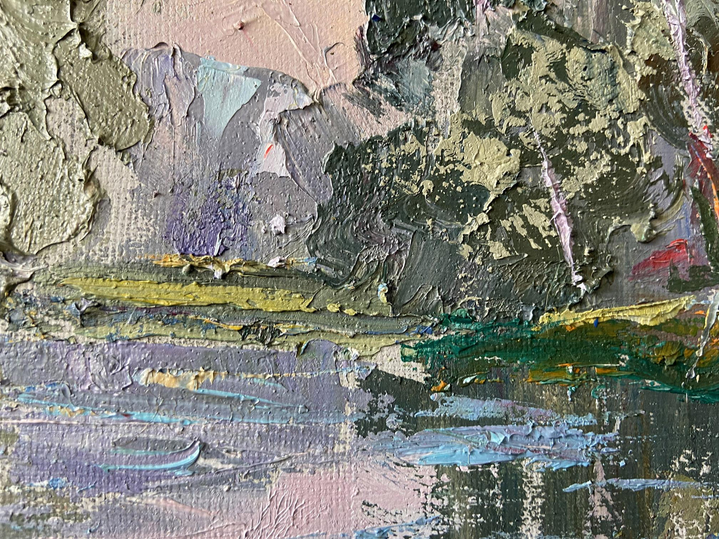 Oil painting Vorskla river Gaponchenko Ivan Ivanovich