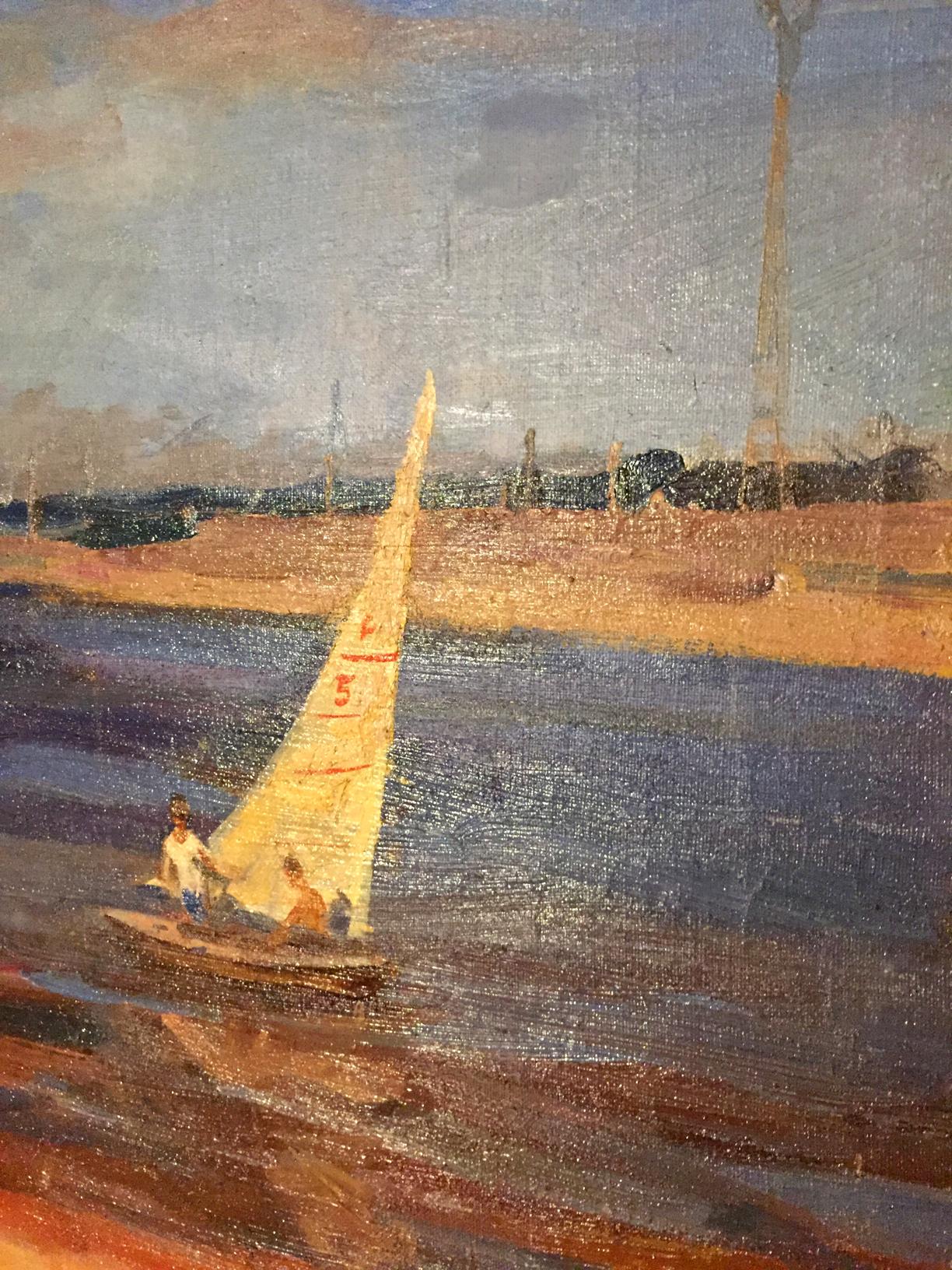 Oil painting Sailboats Boldyreva Evdokia Gavrilovna
