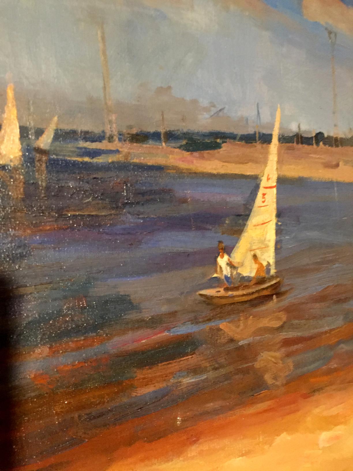 Oil painting Sailboats Boldyreva Evdokia Gavrilovna