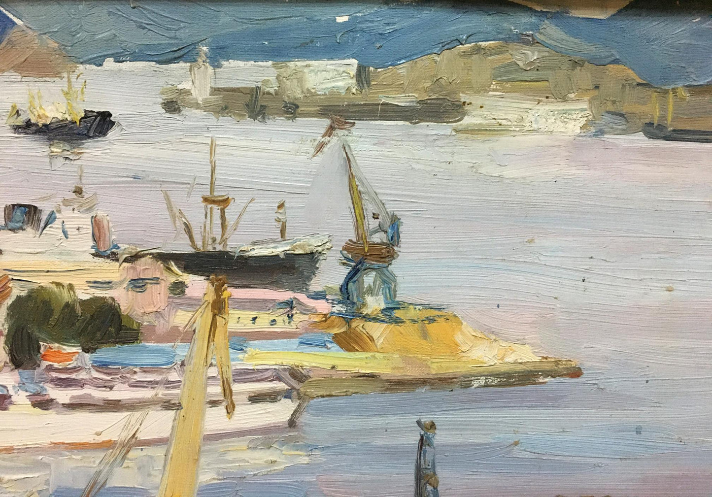 Oil painting Ship port Stolyarenko Petr Kuzmich
