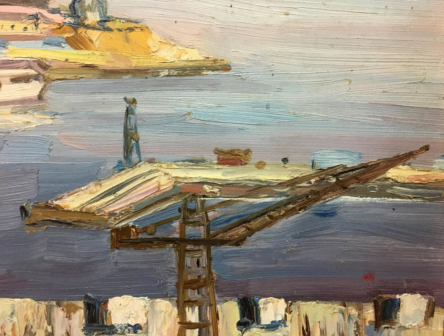 Oil painting Ship port Stolyarenko Petr Kuzmich