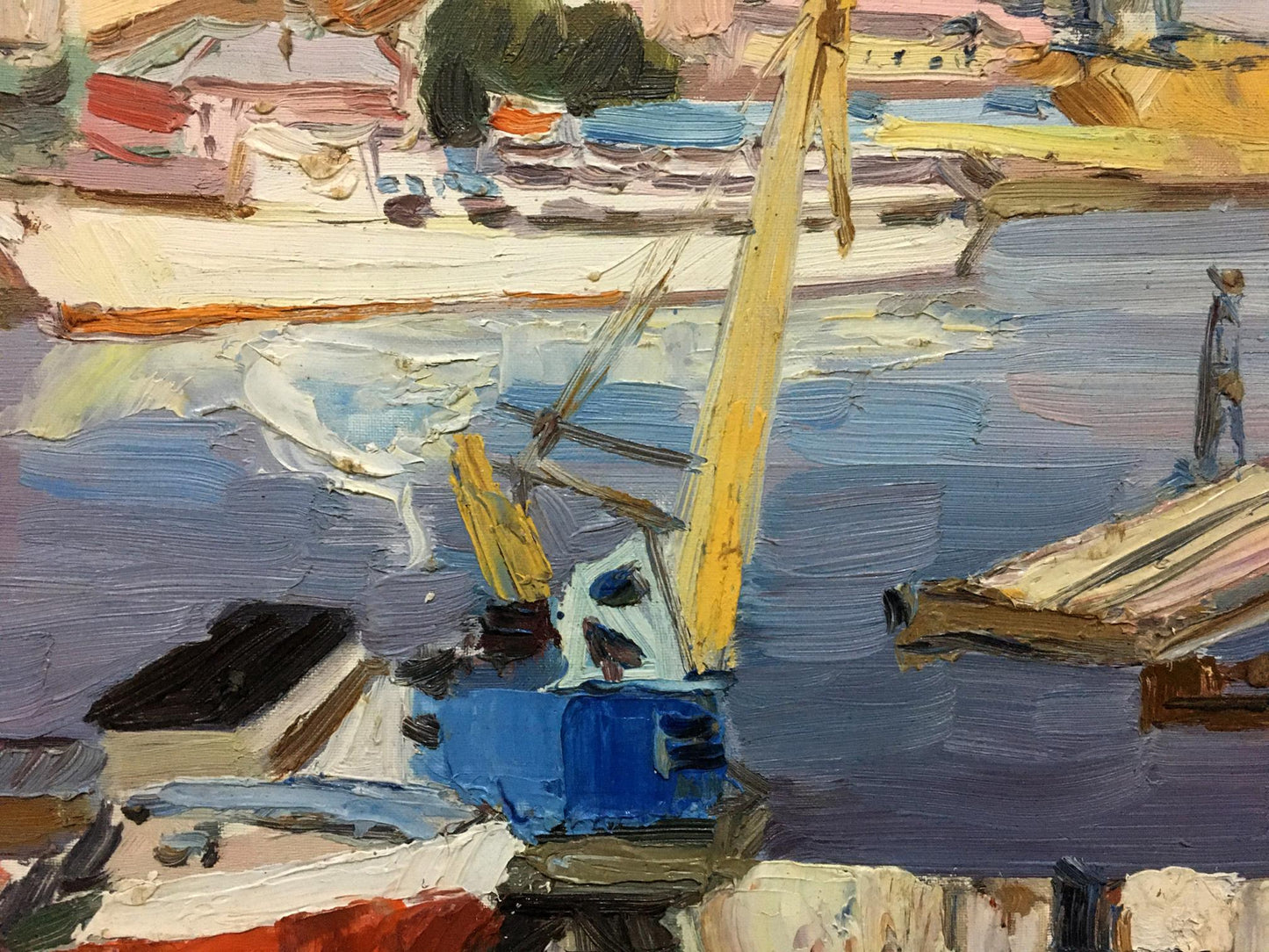 Oil painting Ship port Stolyarenko Petr Kuzmich