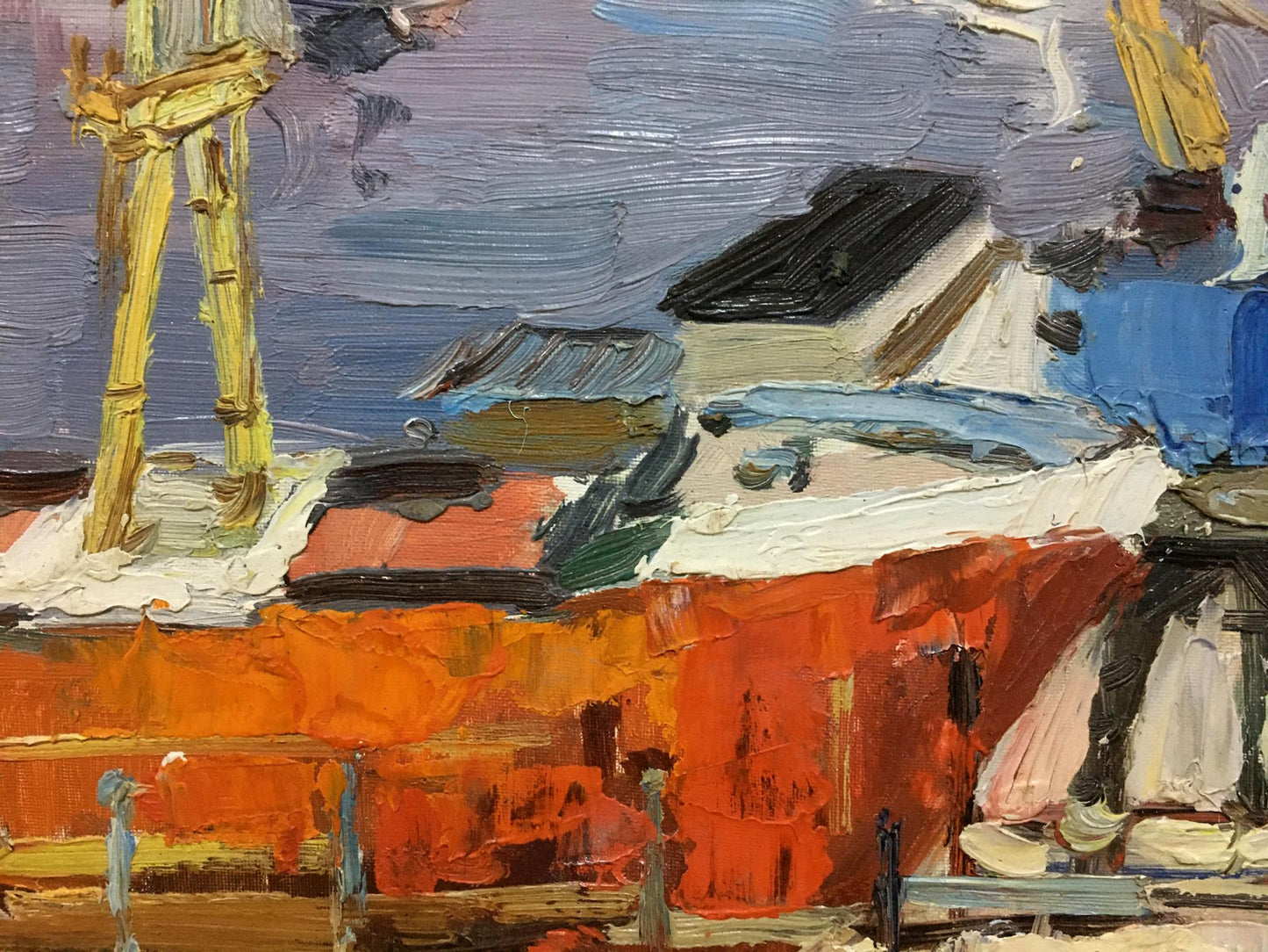 Oil painting Ship port Stolyarenko Petr Kuzmich