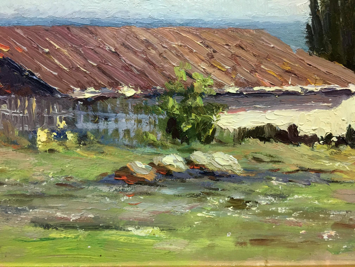 Oil painting Bronstein Mark Emmanuilovich House on the hill