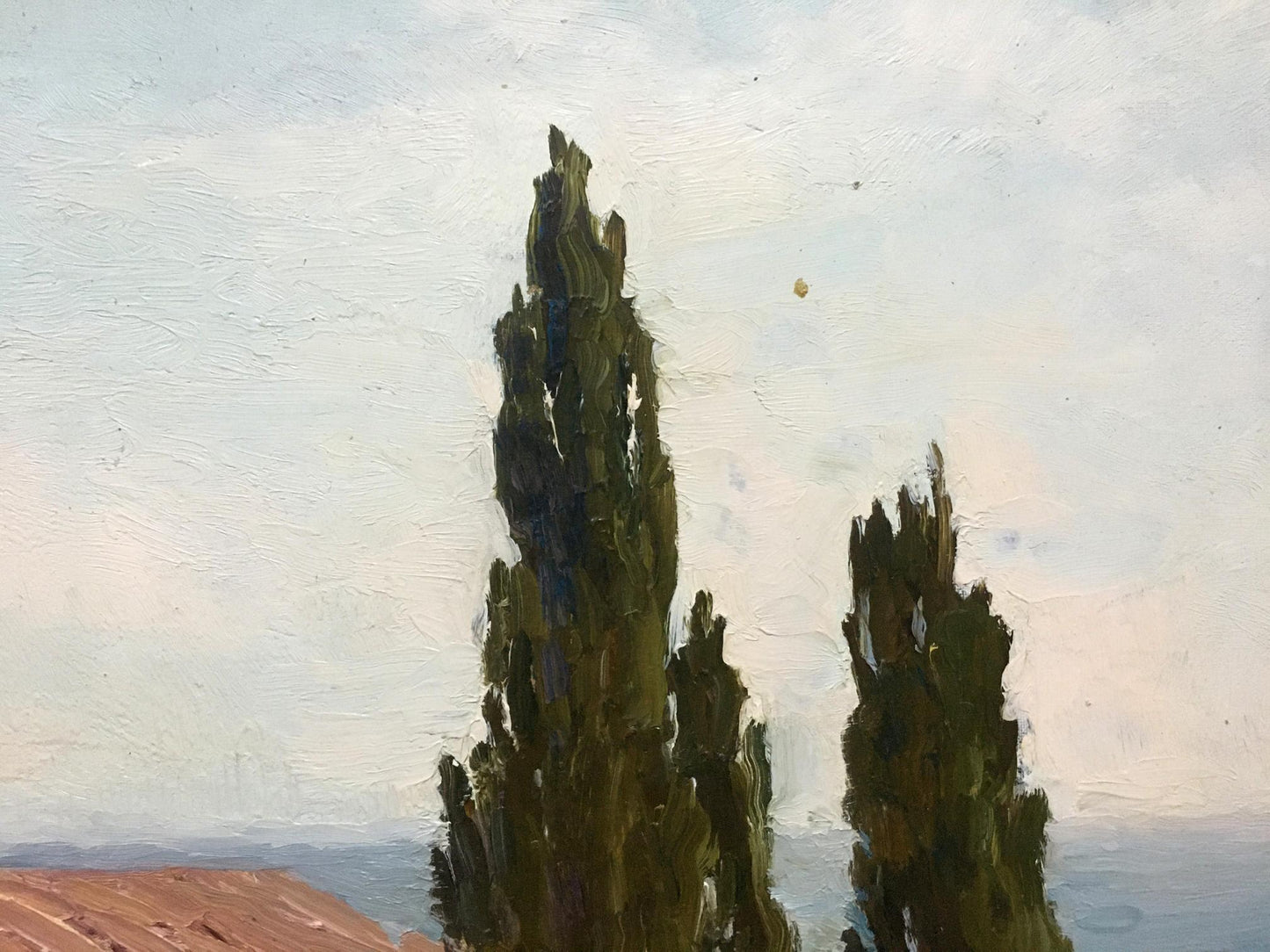 Oil painting Bronstein Mark Emmanuilovich House on the hill