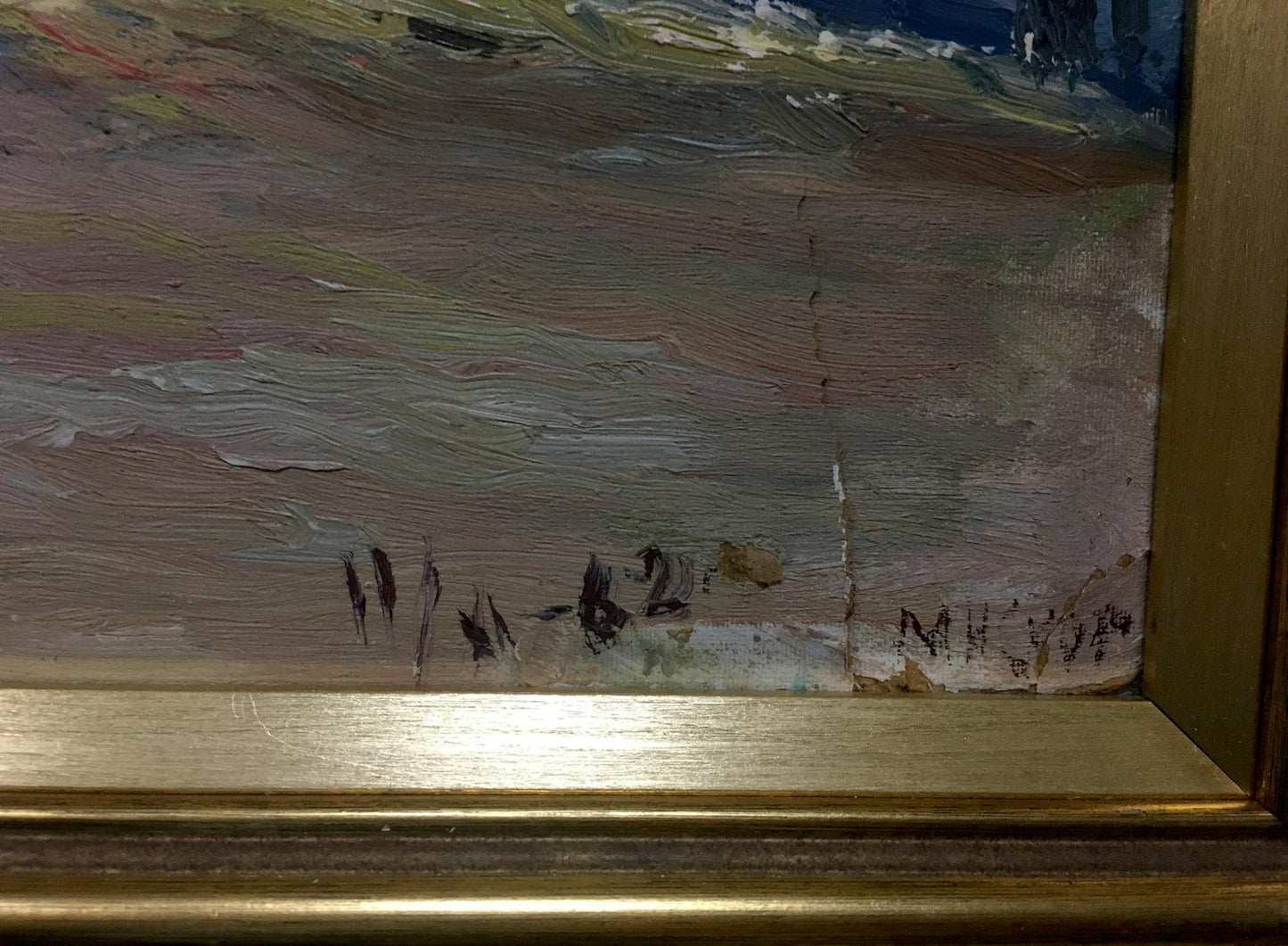Oil painting Bronstein Mark Emmanuilovich House on the hill