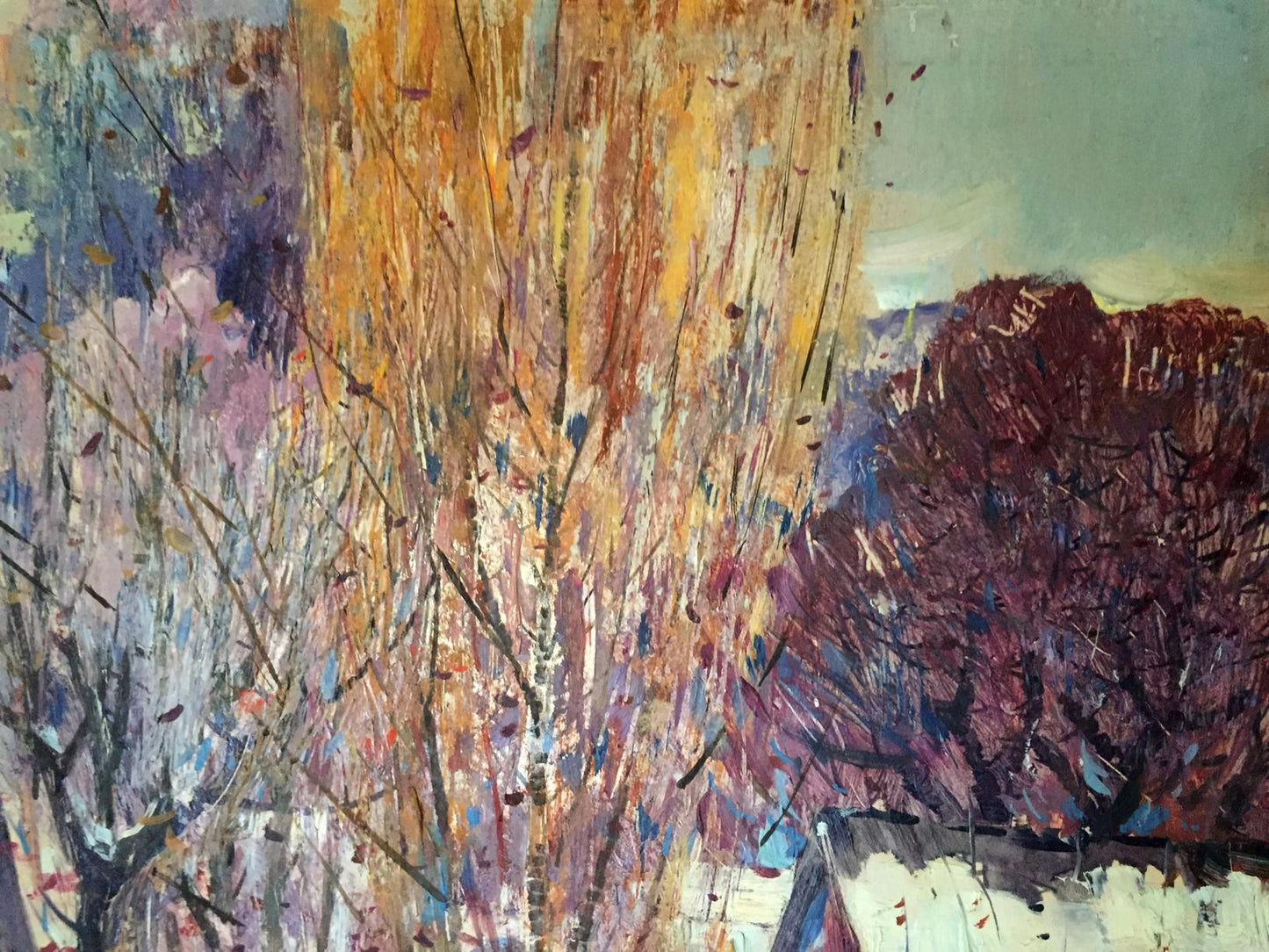 Oil painting First snow