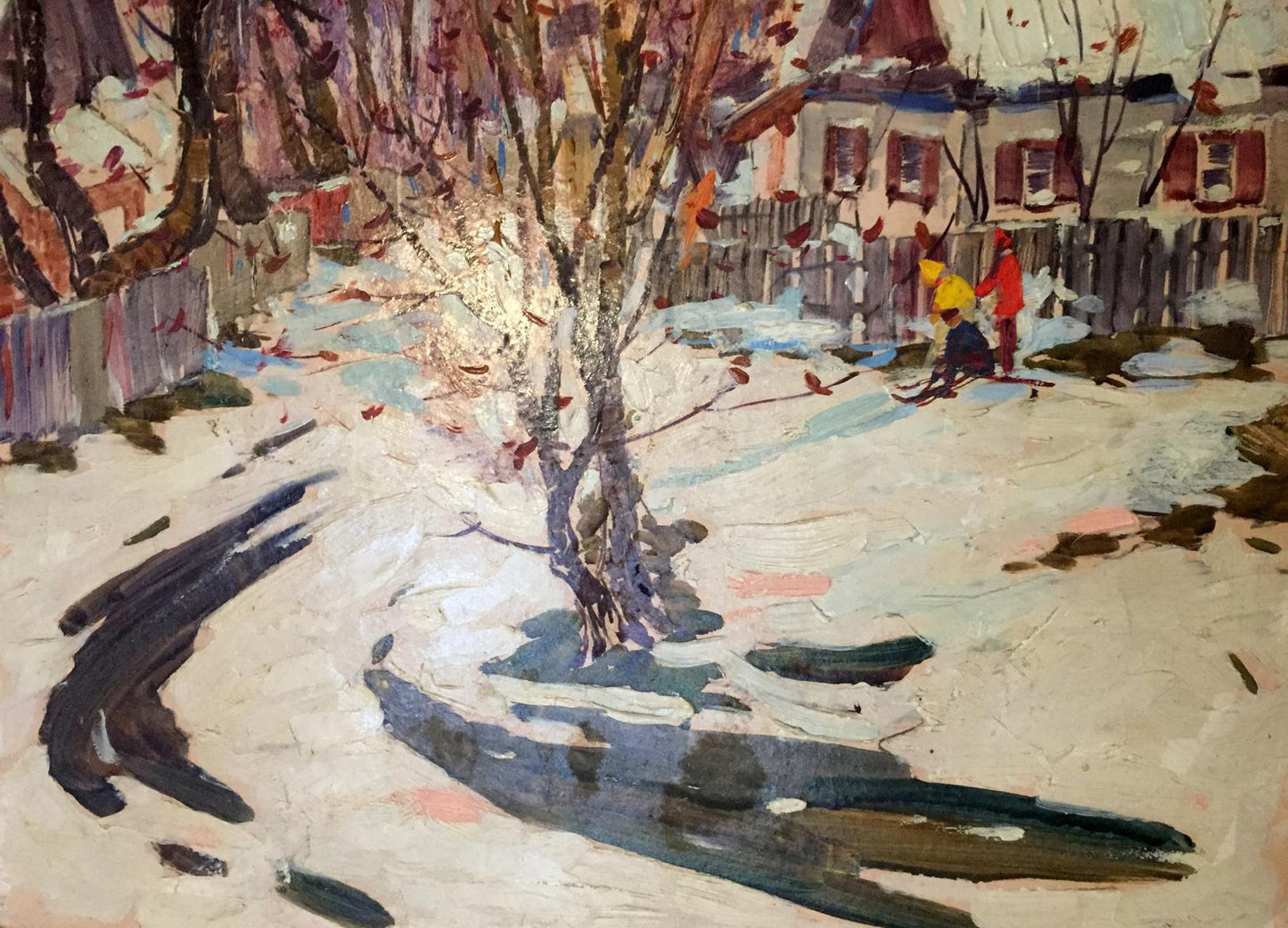 Oil painting First snow