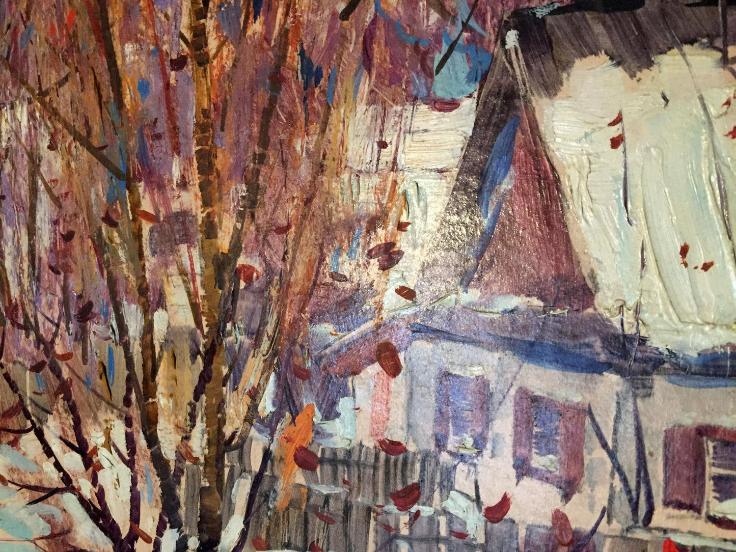 Oil painting First snow