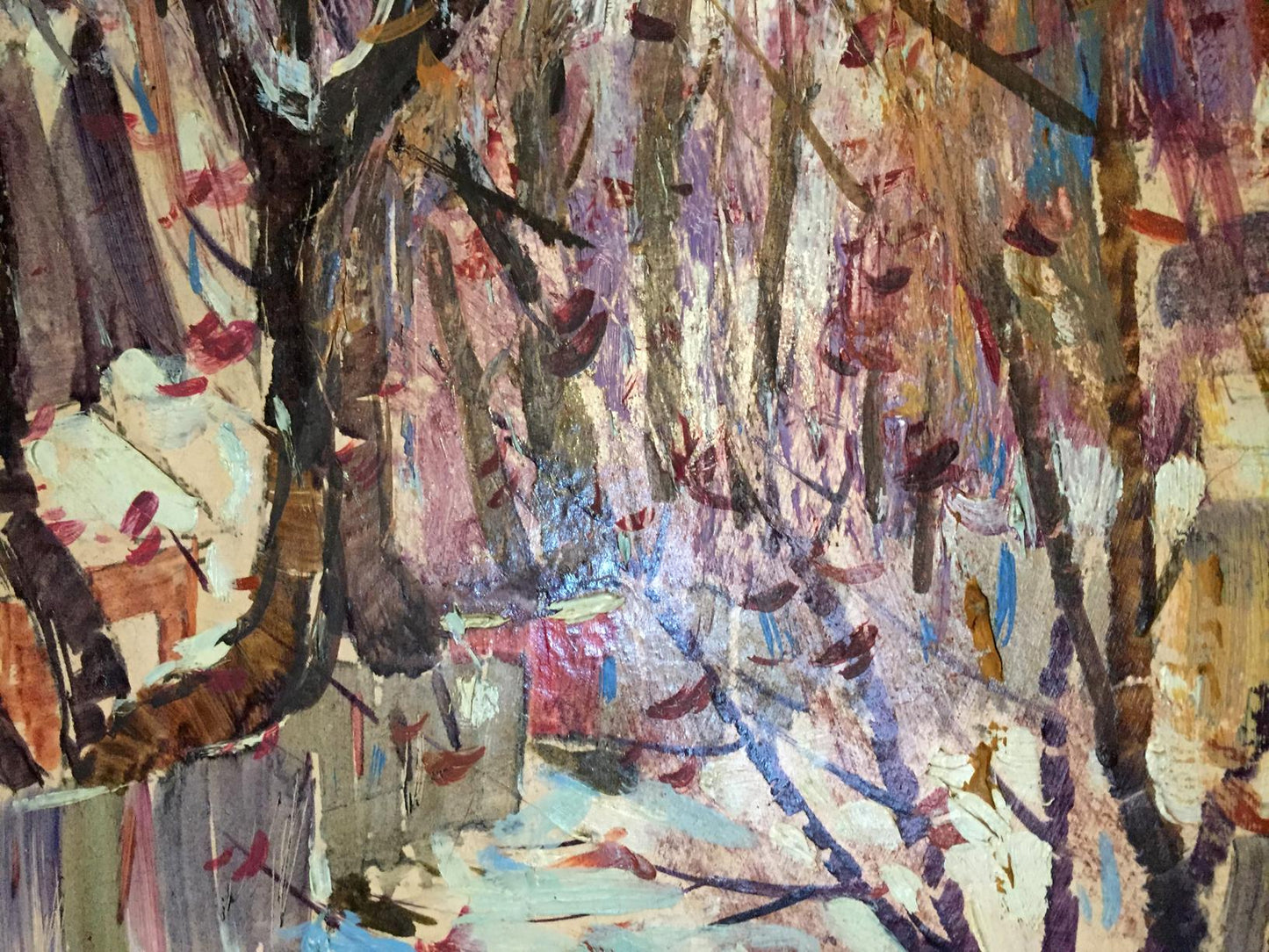 Oil painting First snow